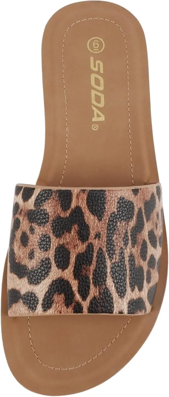 Glitter Reef Flip Flops Soda Shoes Efron-S Women Flip Flops Basic Plain Slippers Slip On Sandals Slides Casual Peep Toe Beach