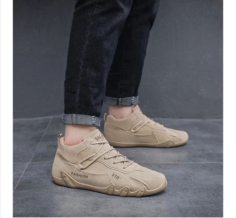 2024 New Men's Shoes Lightweight Casual Shoes Ankle Boots Designer Winter Plush Trend Men Loafers Lace Up Non-slip Male Sneakers Navy Blue Penny Loafers