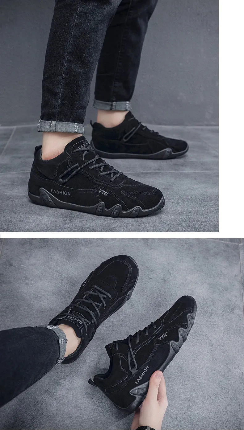 2024 New Men's Shoes Lightweight Casual Shoes Ankle Boots Designer Winter Plush Trend Men Loafers Lace Up Non-slip Male Sneakers Loafers In Suede