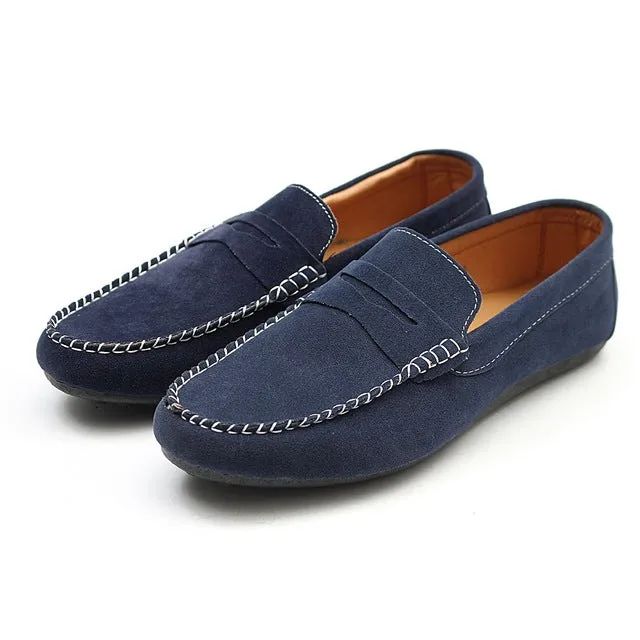 Casual Loafers With Jeans Soft Moccasins Men Loafers High Quality Suede Leather Shoes Men Flats Gommino Driving Shoes Summer Style Spring