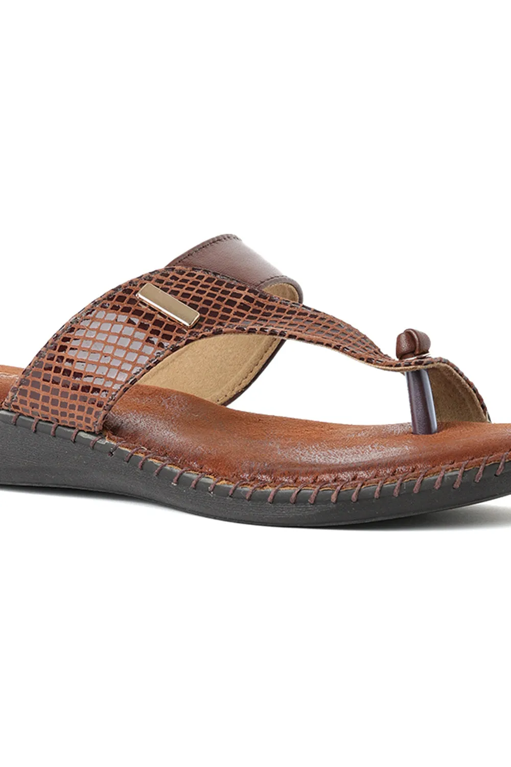 SOLES Comfort Toe Hold Platform Flats Sandals With Arches