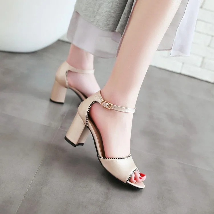 Women's's Bling Bling Peep Toe Chunky Heel Sandals Sandals Mobay