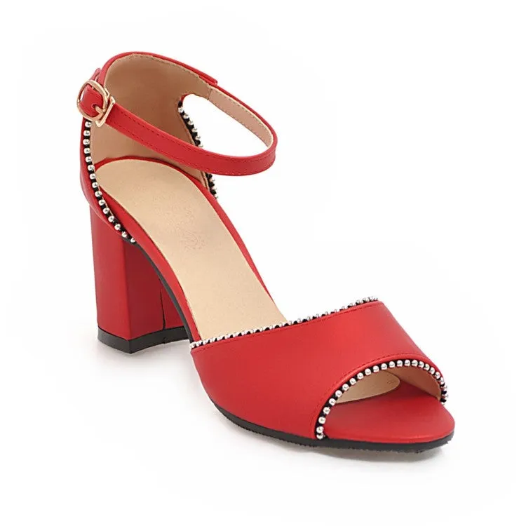 Water Hiking Sandals Women's's Bling Bling Peep Toe Chunky Heel Sandals