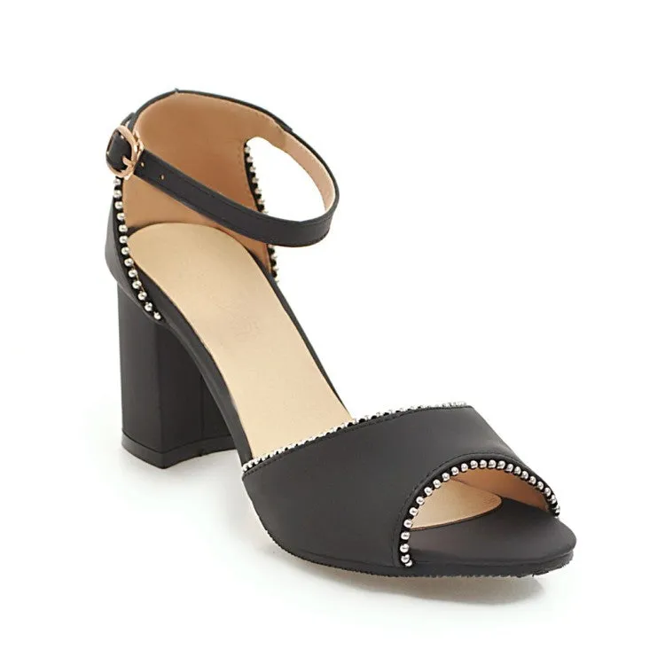 Party Sandals Women's's Bling Bling Peep Toe Chunky Heel Sandals