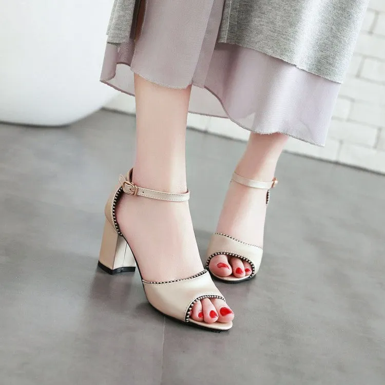 Freda Salvador Sandals Women's's Bling Bling Peep Toe Chunky Heel Sandals