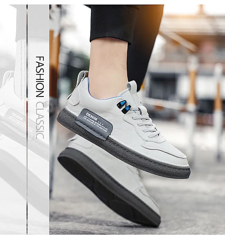 Spring Men Leather Shoes Breathable Zapatillas Flat Male Shoes S43579 Comfortable Leather Flat Shoes