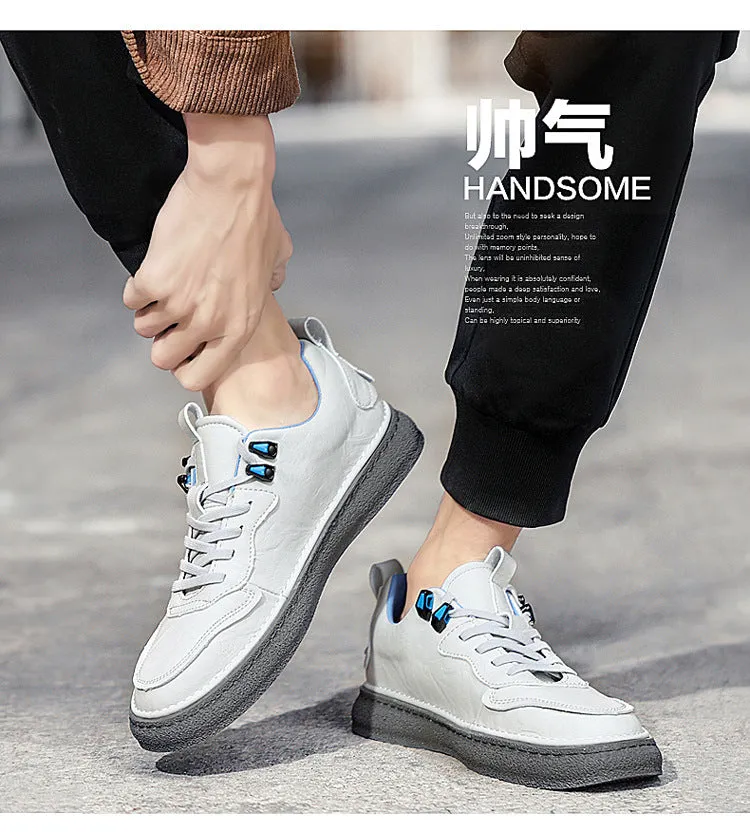 Spring Men Leather Shoes Breathable Zapatillas Flat Male Shoes S43579 Foot Pain When Walking In Flat Shoes