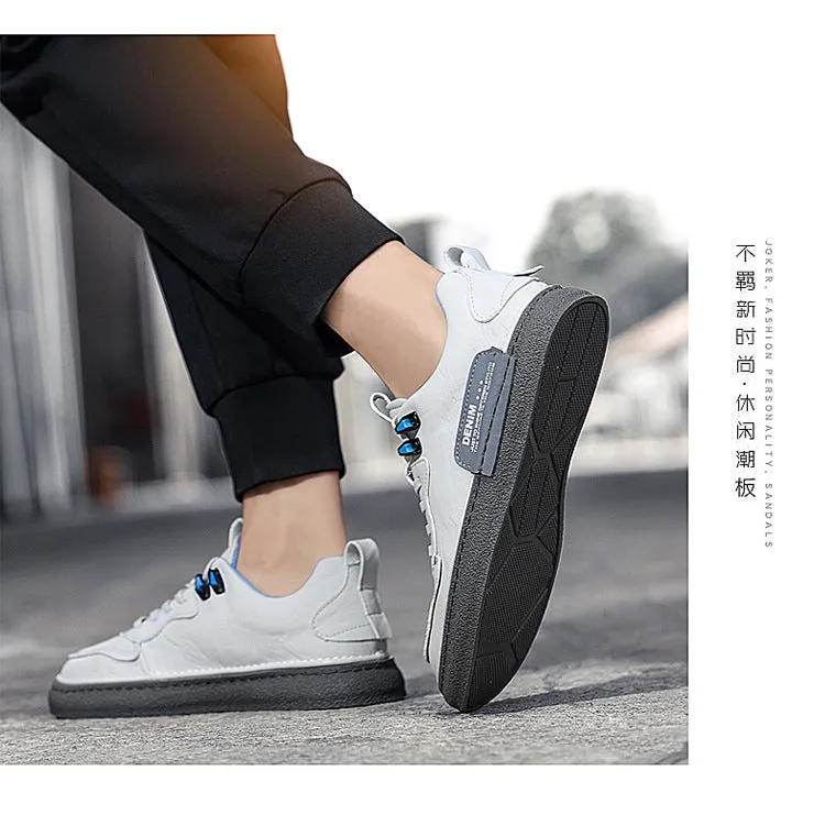 Edgy Flat Shoes Spring Men Leather Shoes Breathable Zapatillas Flat Male Shoes S43579