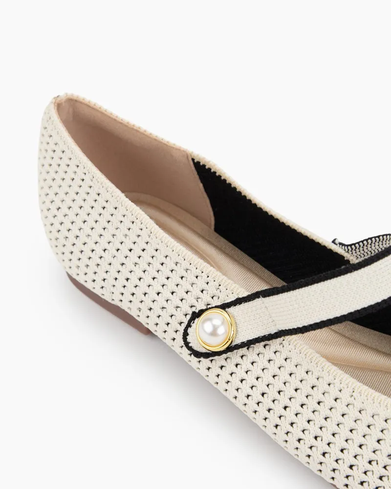 Square Toe Mary Jane Multi-color Flats (Pearl) Dillards Loafers