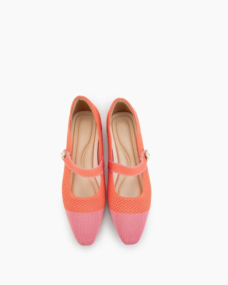 Square Toe Mary Jane Multi-color Flats (Pearl) Kiltie Tassel Loafers