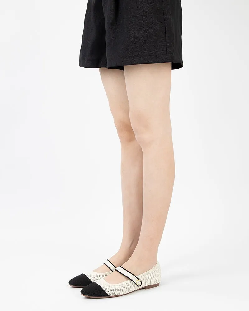 Hugo Boss Loafers Sale Square Toe Mary Jane Multi-color Flats (Pearl)