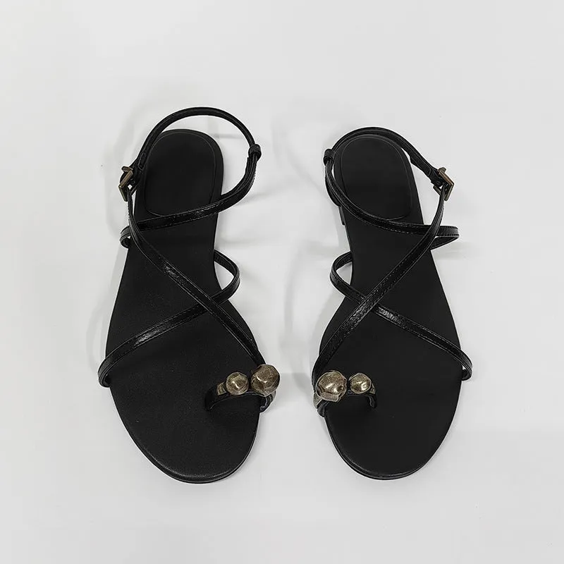 Fashionable Cross Strap Flat Sandals for Women Royal Plantation Sandals