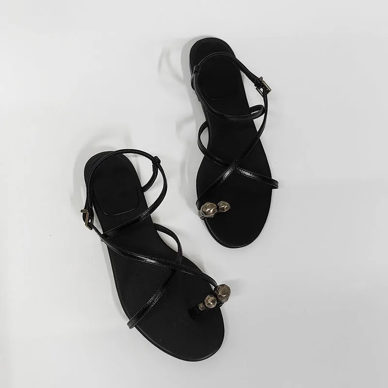 Sustainable Sandals Fashionable Cross Strap Flat Sandals for Women