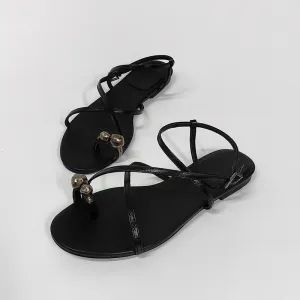 Stiletto Sandals Fashionable Cross Strap Flat Sandals for Women