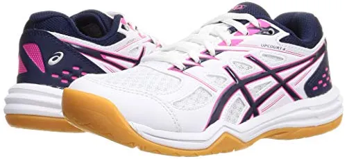 ASICS Unisex Kids Upcourt 4 GS White/Peacoat Sneaker (1074A027.102) Asics Shoes Good For Flat Feet