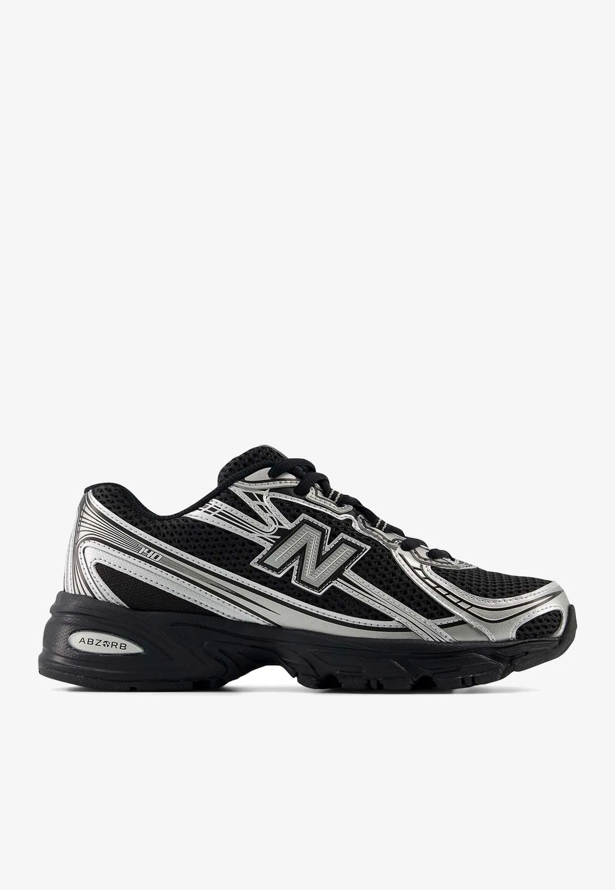 740 Low-Top Sneakers in Black with Silver Metallic New Balance 1906r Metallic Silver/metallic Gold