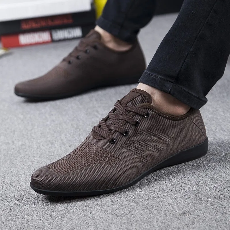 Men Shoes Breathable Men Casual Shoes Sneakers Low Lace-up Mesh Male Shoes Comfortable Flat Shoes For Men Zapatillas Hombre Fast Flats Shoes