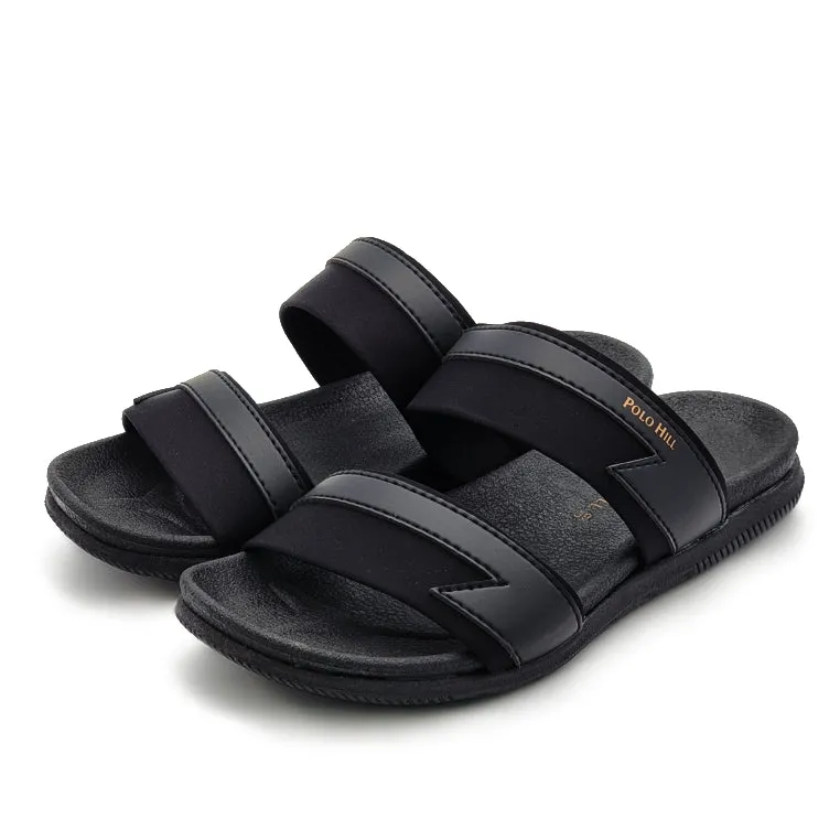 Contrasted Two Band Slide Sandals Barbados Sandals Royal