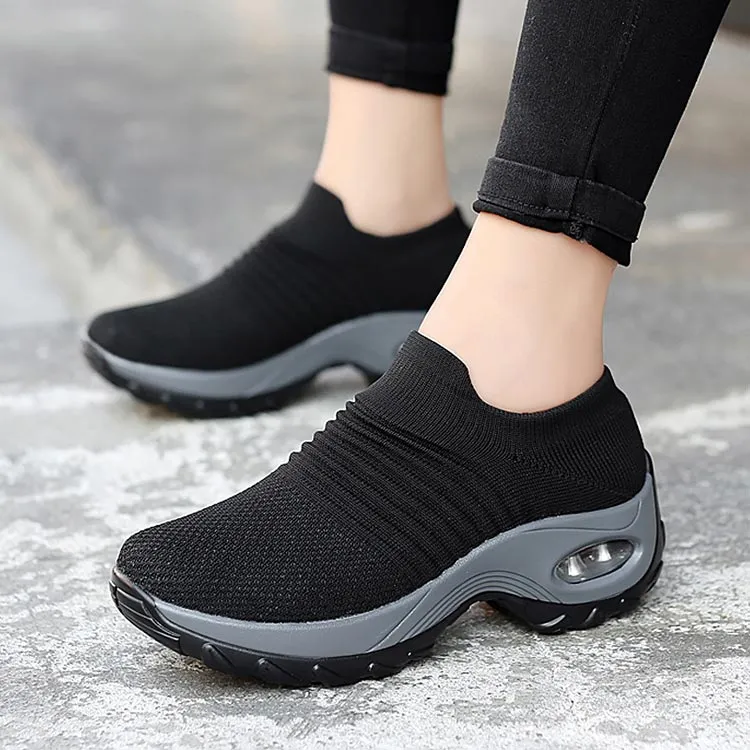 Women's Walking Shoes Sock Sneakers - Mesh Slip On Air Cushion Lady Girls Modern Jazz Dance Easy Shoes Platform Loafers Guicci Loafers