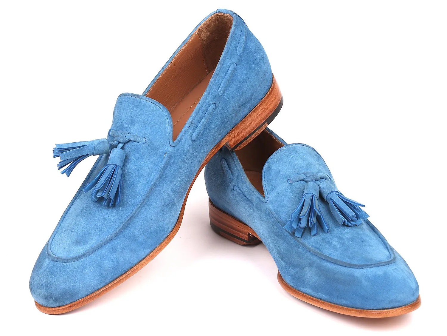 Paul Parkman Tassel Loafers Blue Suede - BLU32FG Loafers Business Casual