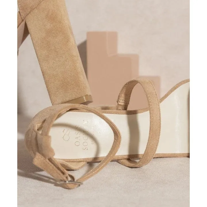 Sandals Strappy Suede Platform Heels