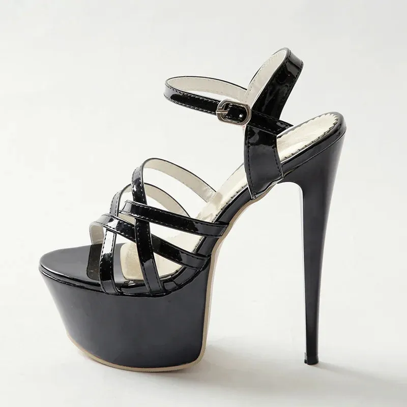 Sultry Straps: Summer-Chic Luxury Strap Sandals for Crossdressers - Red High Heels in White and Black - Perfect for Parties Flip Flops Cricut