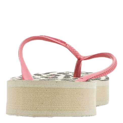 Slim Flatform Animal Beige Guess Wedge Flip Flops