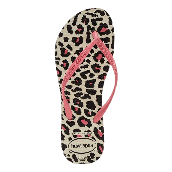 Jlo Flip Flops Slim Flatform Animal Beige