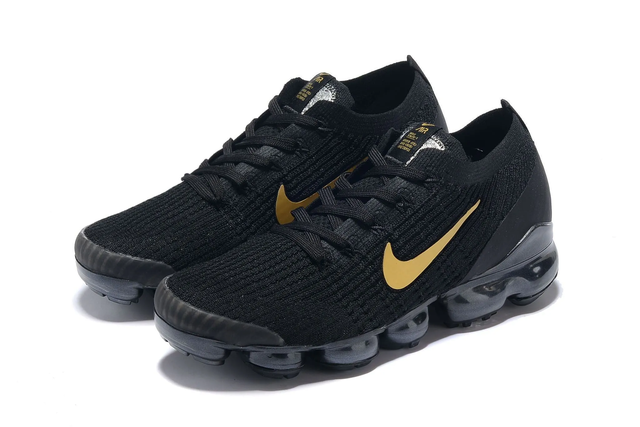 Nike Air Vapormax Flyknit 3 Black Gold White Shoes Sneakers Men !!! CYBER MONDAY SALE !!! Bodega Sneakers
