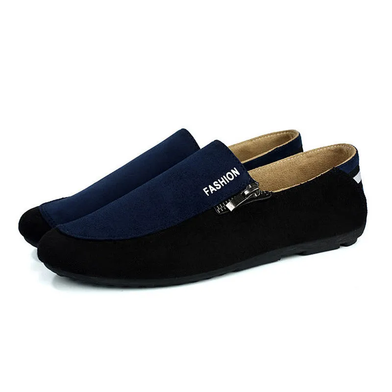 Horsebit Loafers Suede Spring Summer Men Faux Suede Leather Loafers Slip-on Pea Pea Soft Sole Flats For Male New Light Walking Casual Shoes