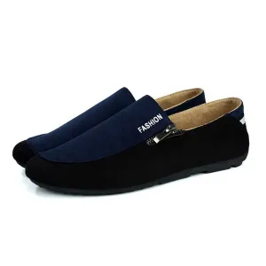 Nine West Heeled Loafers Spring Summer Men Faux Suede Leather Loafers Slip-on Pea Pea Soft Sole Flats For Male New Light Walking Casual Shoes