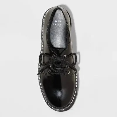 Slip On Platform Sneakers New - A New Day Women's Faux Leather Lace-Up Casual Flats Round Toe