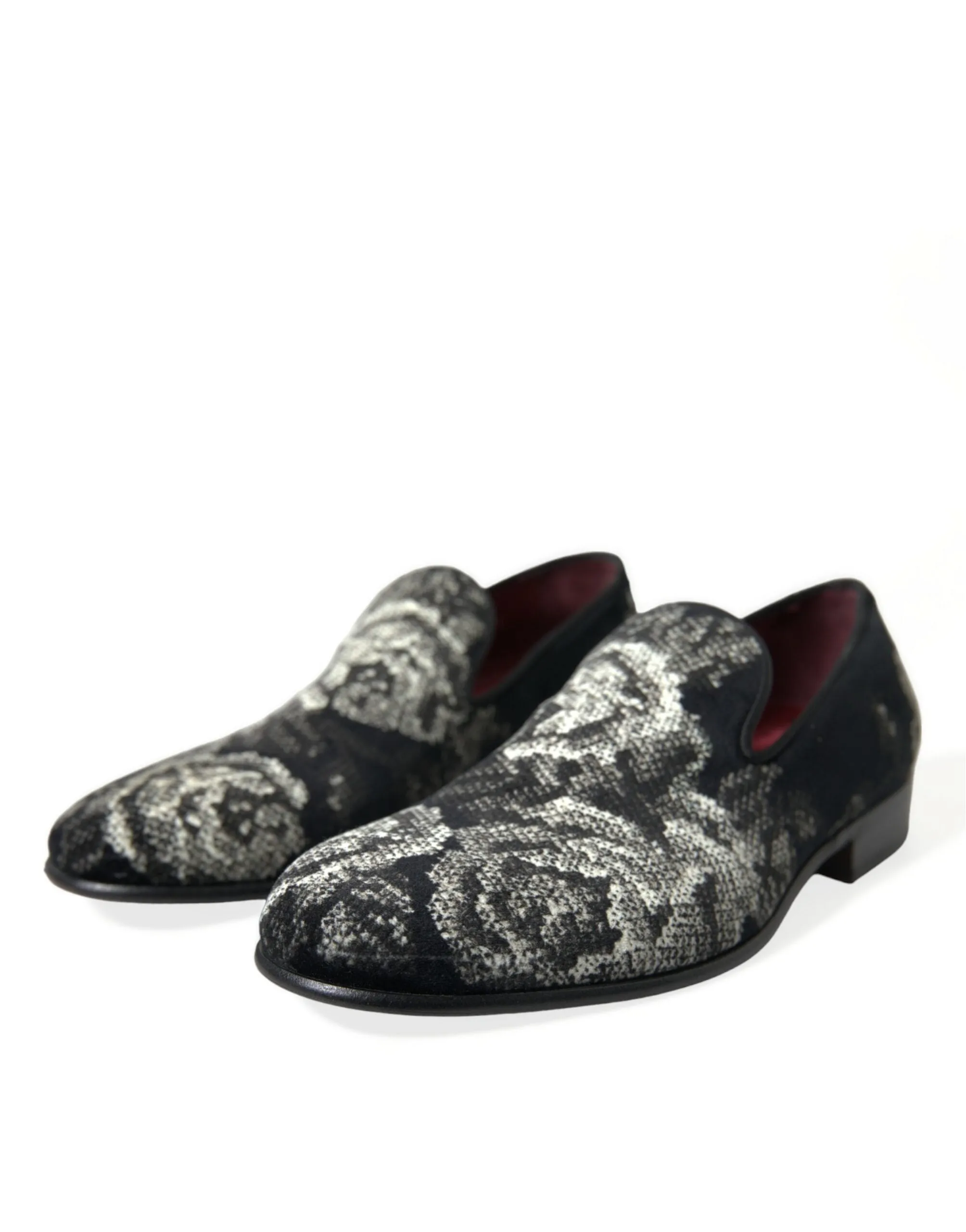 Kitty Slippers Relic Puzzle Dolce & Gabbana Black Floral Slippers Men Loafers Dress Shoes