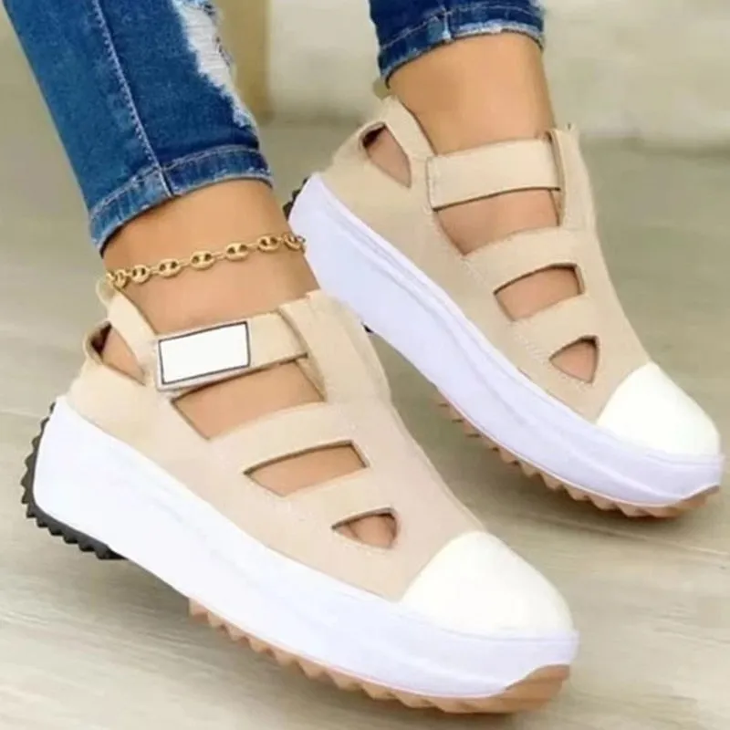 Purpdrank - Women Sandals Casual Summer Shoes For Women Elegant Heeled Zapatos Mujer Flat Heels Sandals Summer Footwear Platform Sandals Wedge Heel Sandals With Ankle Strap