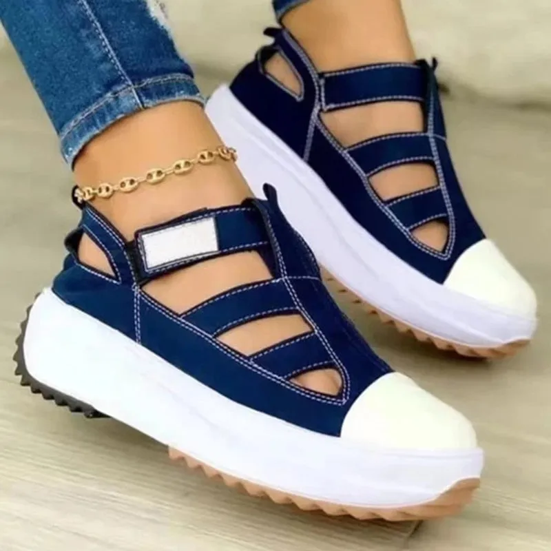 Purpdrank - Women Sandals Casual Summer Shoes For Women Elegant Heeled Zapatos Mujer Flat Heels Sandals Summer Footwear Platform Sandals Sandals Small Wedge