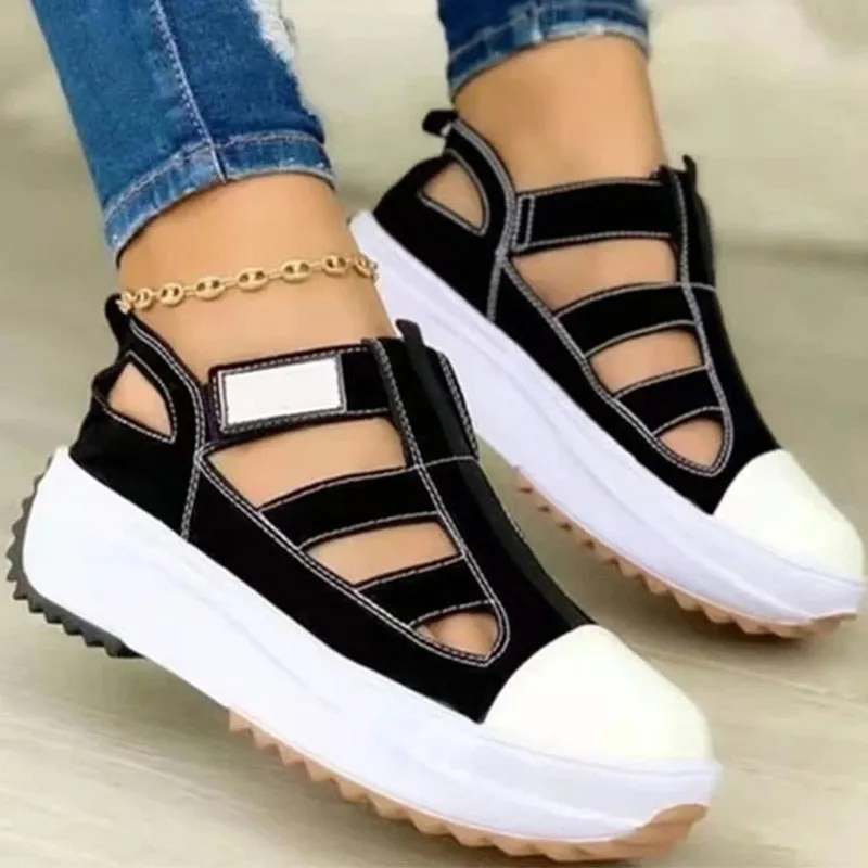 Purpdrank - Women Sandals Casual Summer Shoes For Women Elegant Heeled Zapatos Mujer Flat Heels Sandals Summer Footwear Platform Sandals Teeks Sandals