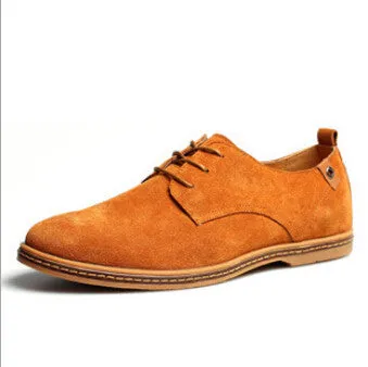 Good Exercise Shoes Plus Size Fashion Suede Genuine Leather Flat Men Casual Oxford Shoes Low Men Leather Shoes #K01