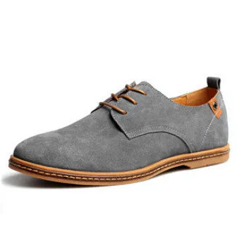 Low Price Flat Shoes Plus Size Fashion Suede Genuine Leather Flat Men Casual Oxford Shoes Low Men Leather Shoes #K01