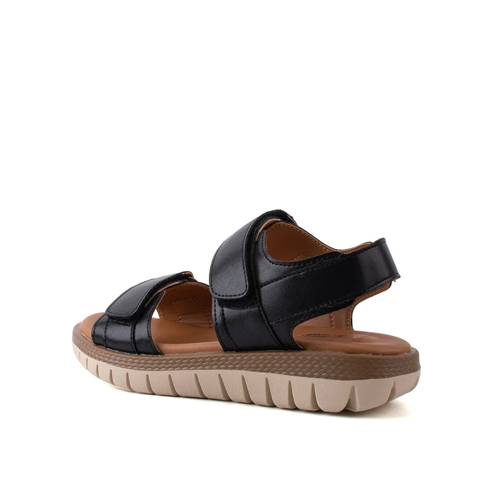 camel active Women Kalissa 3 Velcro-Strap Sandals with slip-on comfort Panel Design Ladies Kalissa 3 -792204-DZ01SV-1-BLACK Sandals Location
