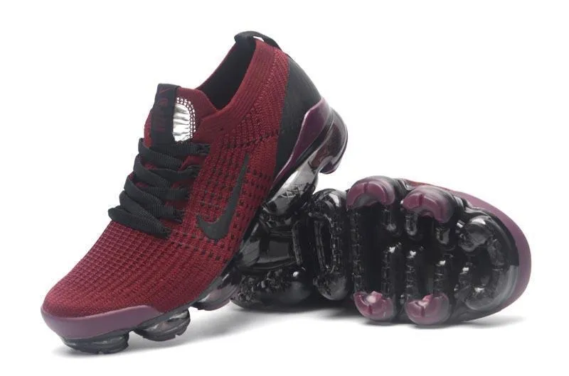 Sneakers Crossfit Nike Air Vapormax Flyknit 3 Bordeaux Black Shoes Sneakers Men Sale Size US 7-11