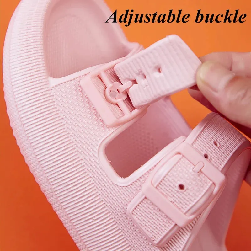 Schnauzer Slippers Thick Platform Cloud Slippers Women Fashion Buckle Soft Sole Pillow Slides Sandals Woman Beach Non-Slip Flip Flops