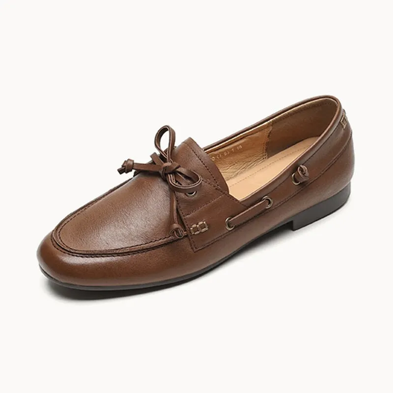 Difference Between Derby And Oxford Shoes Women Round Toe Boat Shoes Derby Shoes Genuine Leather in Black/Brown/Beige