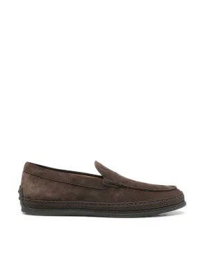 Designer Platform Loafers Tod's brown slip-on shoes in suede