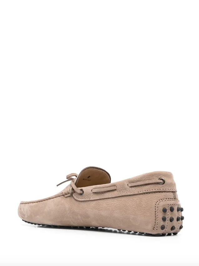Tod's Gommino Driving Shoes in Nubuck Patent Chunky Loafers