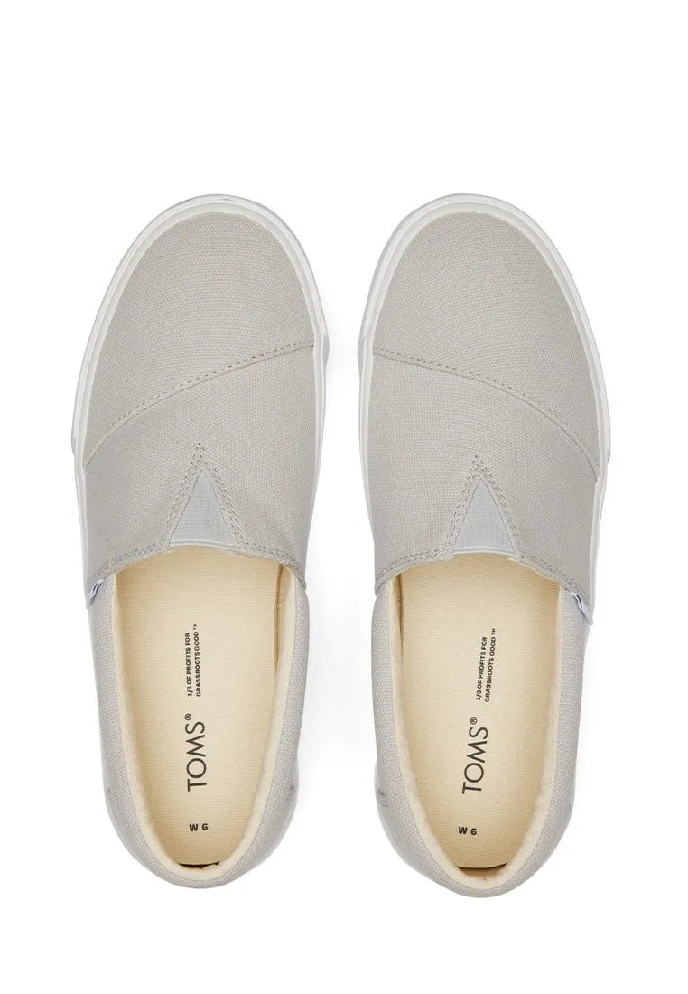 Lightweight Slip On Sneakers TOMS Sneakers Alpargata Fenix Platform Slip-on Women - Grey Washed Canvas