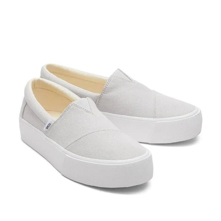 TOMS Sneakers Alpargata Fenix Platform Slip-on Women - Grey Washed Canvas House Shoes Slip On