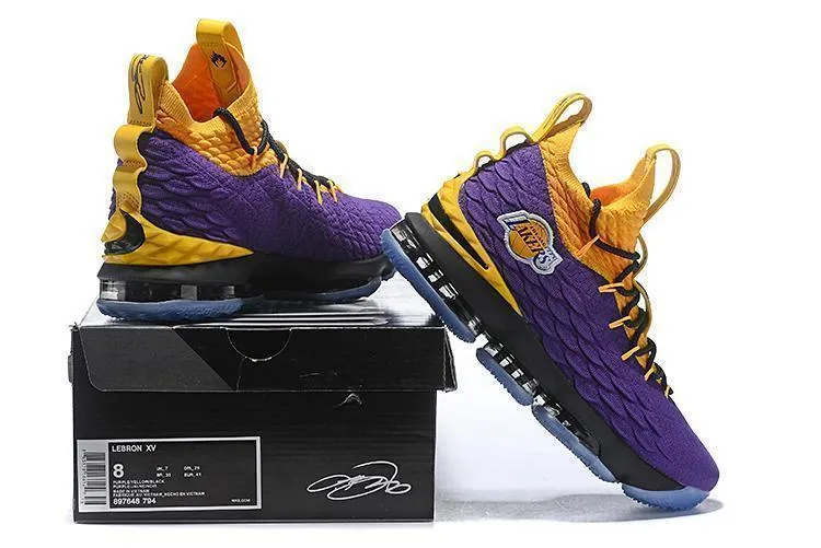 Asics Gel Sileo Running Shoes Nike Lebron XV 15 Purple Yellow Black  Men Shoes Sale Size US 7-12