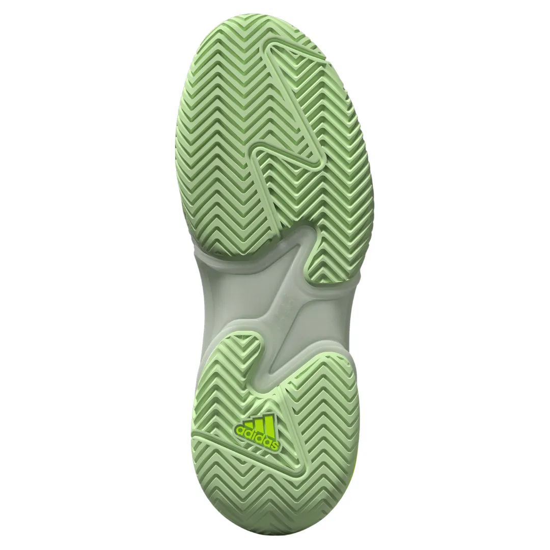 Adidas Barricade 13 Mens Tennis Shoes - White/Black/Green Comfortable Adidas Shoes