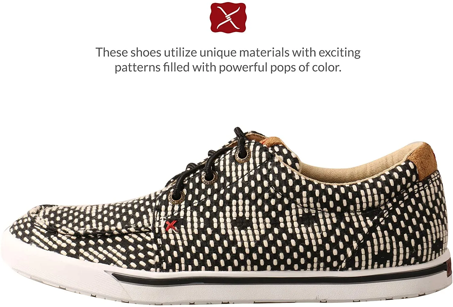 Boots Sneakers Twisted X Women's Hooey Loper, Black/White, 6.5(M)