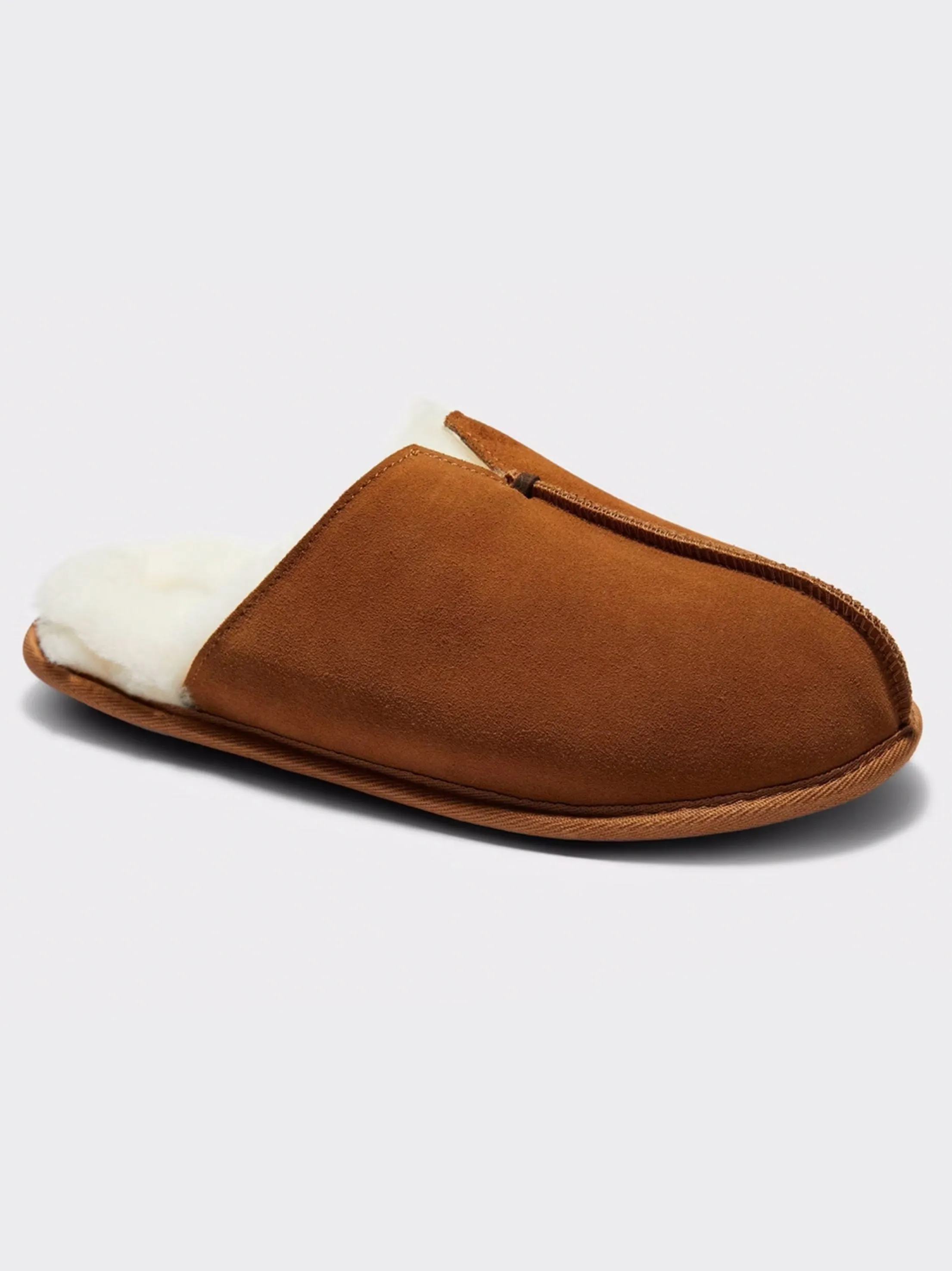 Slippers For Couples Men's Plain Shearling Slippers,Brown